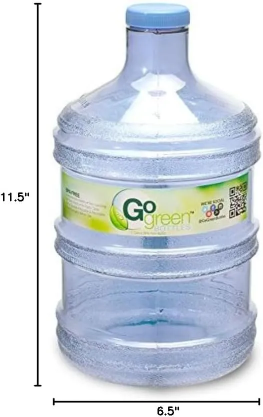 1 Gallon 3.7 Liter BPA Free Plastic Reusable Sport Water Bottle Container Jug with Handle and with 48MM Screw Cap 6.5" x 11. 5" - Blue