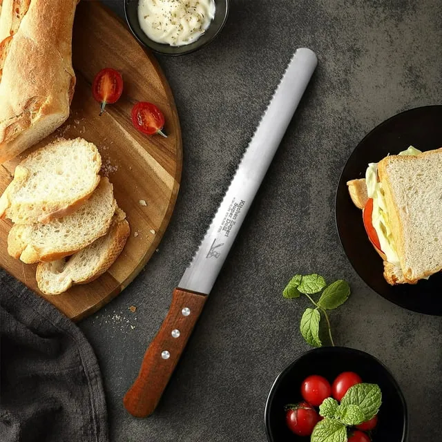 10 inch Bread Knife Serrated Knife Sharp Wavy Edge