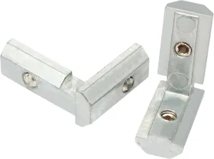 10 Pack Hidden Corner Connector, Inside to Inside L Shaped Bracket, Interior Zinc Angle Brackets with Set Screws for 15, 30 and 40 Series Aluminum Extruded Profile