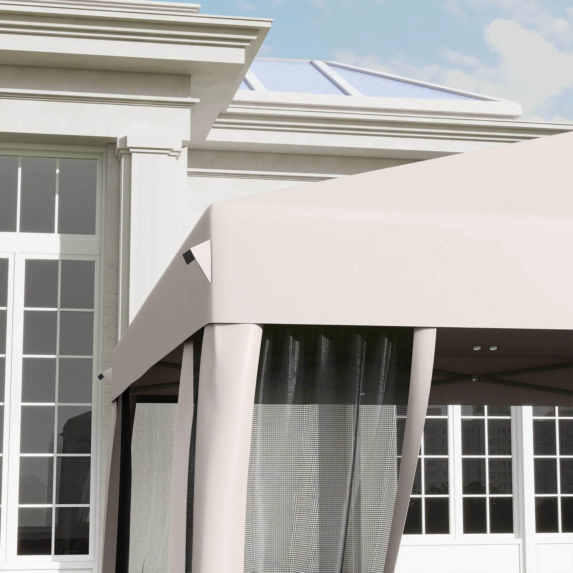 10' x 10' Pop-Up Canopy Tent with Netting, Carry Bag & Adjustable Height, Beige