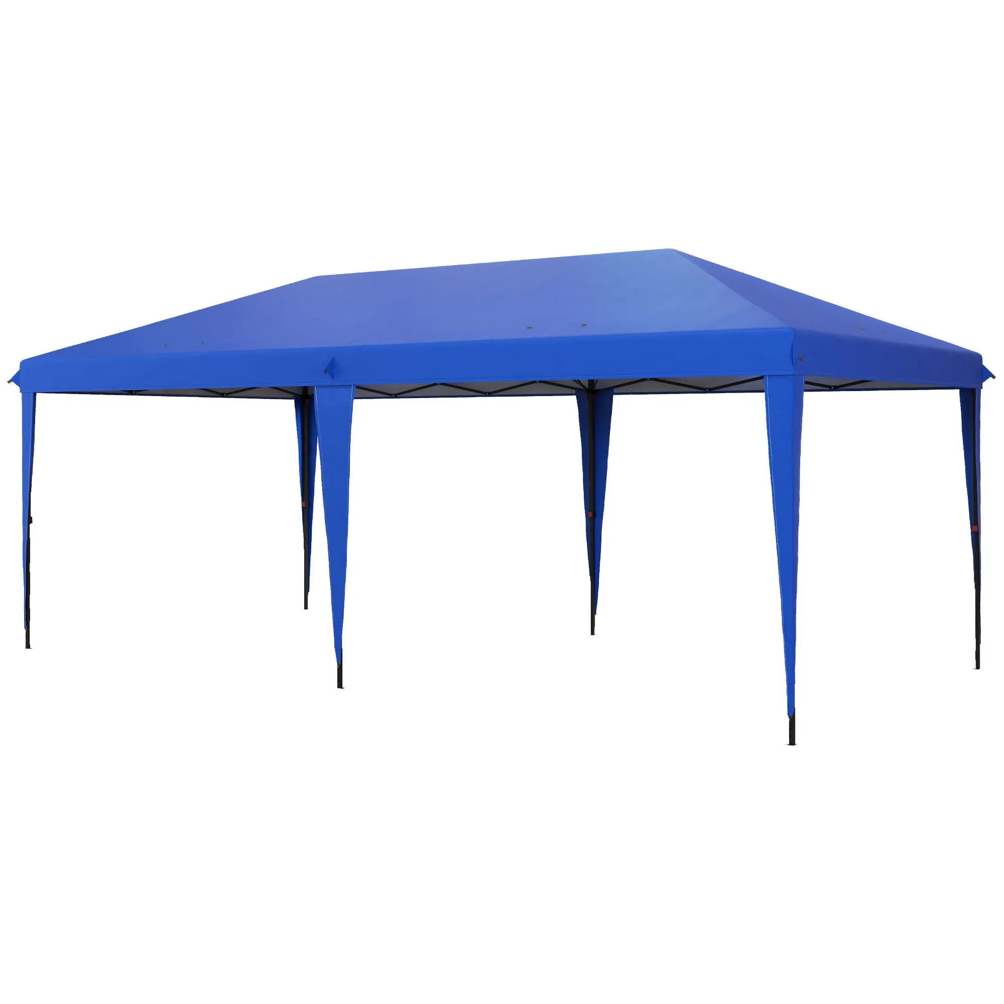 10' x 19.2' Pop-Up Gazebo Canopy Tent, Instant Outdoor Sun Shade Shelter with Carry Bag, Blue
