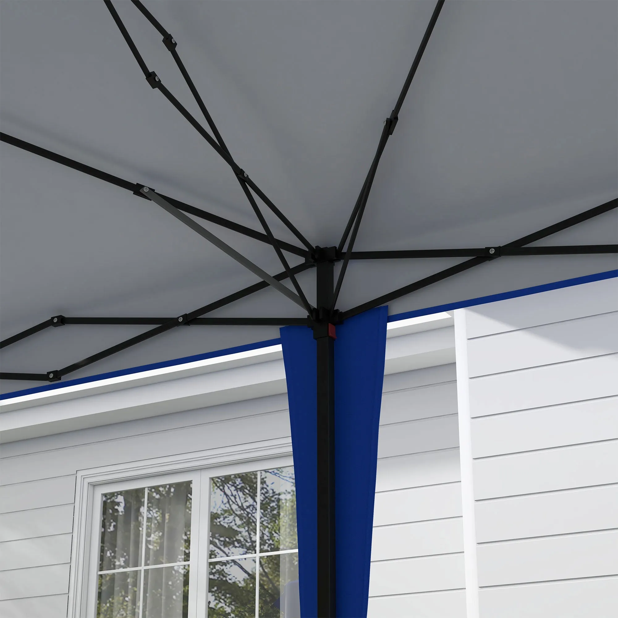 10' x 19.2' Pop-Up Gazebo Canopy Tent, Instant Outdoor Sun Shade Shelter with Carry Bag, Blue