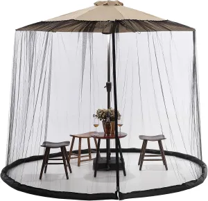 10FT Mosquito Net for Patio Umbrella Outdoors Screen Polyester Hanging Tent （Mosquito Net Only） (10FT)