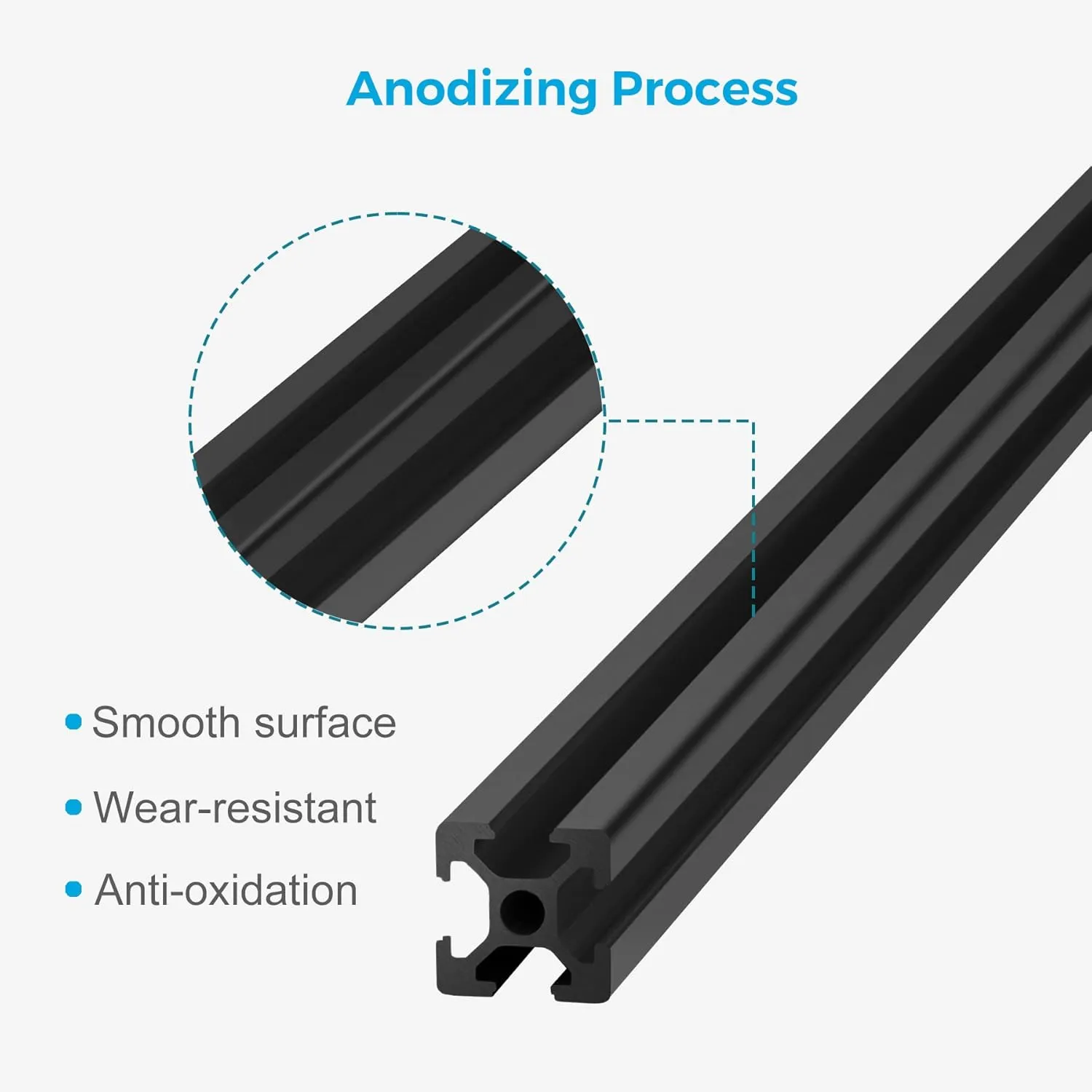 10PCS 48inch(1220mm) T Slot 2020 Aluminum Extrusion Profile for 3D Printer and CNC DIY, High-Strength European Standard Extruded Aluminum Linear Rail Guide, Anodizing Technology(Black)