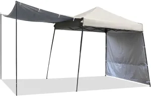 10'X10' Canopy Tent,8'X8' Top,Instant Pop Up Canopy w/2 Sidewalls,4 Support Rods,Adjustable Slant Legs,Portable Sun Shade for Garden,Beige