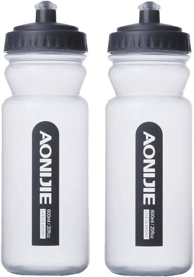 1/2Pcs 600ml Sport Water Bottles BPA Free Running Water Bottle for Hydration Vest, Hydration Belt (2 * 600ml)