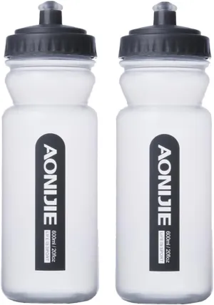 1/2Pcs 600ml Sport Water Bottles BPA Free Running Water Bottle for Hydration Vest, Hydration Belt (2 * 600ml)