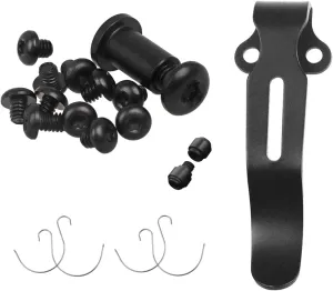 13-Piece Titanium Screw and Pivot Kit, Deep Carry Pocket Clip, Thumb Stud and Omega Spring for Benchmade 535 Bugout, Mini Bugout 533 and Bailout 537, Hardware Combo Set, Black