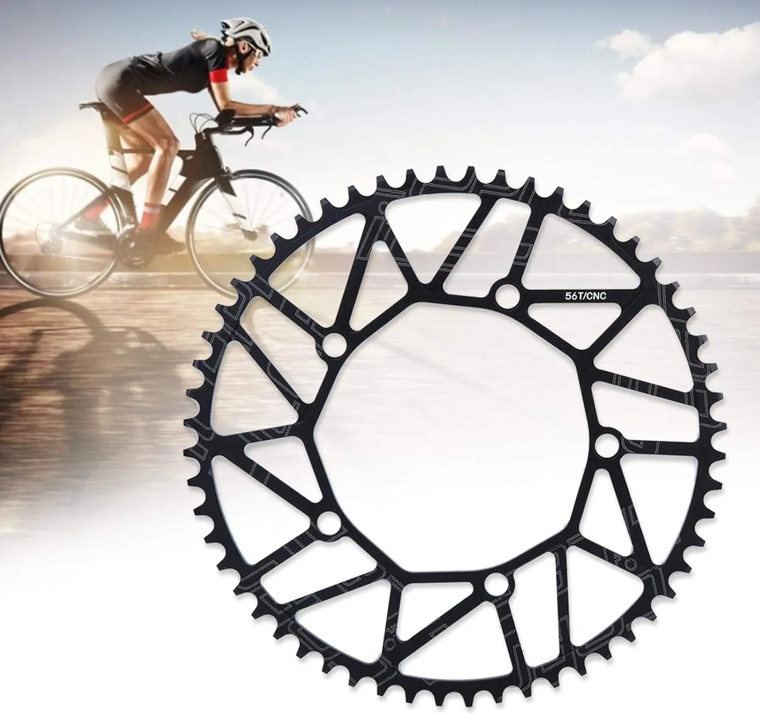 130 BCD Chainring, Aluminium Alloy Bicycle Chainring Bike Chain Wheel Crank Plates Bicycle Accessories Repair Parts Single Disc Sprocket for Road Mountain Bike