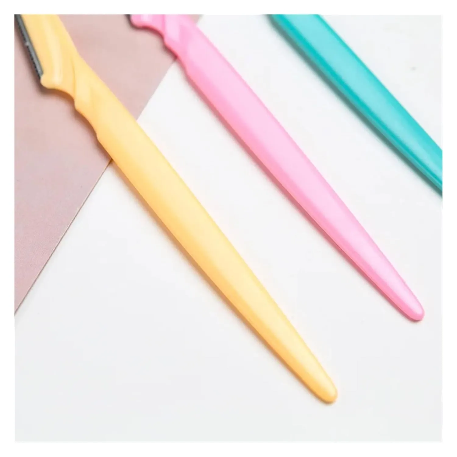 1/3Pcs Women's Razors Makeup Eyebrow Lip Hair Remover Sharp Stainless Steel Cutting Knife Safety(Blue)