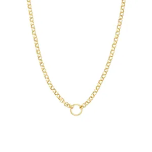 14K GOLD CHUNKY ROLO CHAIN WITH CHARM READY LOOP
