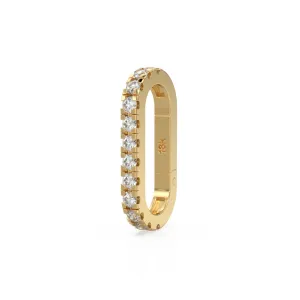 14K Solid Gold Diamond Enhancer Charm Pendant Lock, 14k Gold Charm Lock, Gold Charm Holder, Diamond Charm
