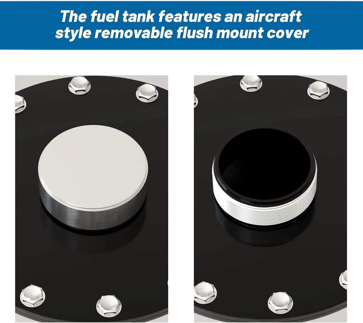 15 Gallon 60L Top-Feed Fuel Cell Gas Tank Can,Universal Aluminum Racing Street Drift Strip Fuel Tank with Level Sender and Removable Mount Cap,Silver