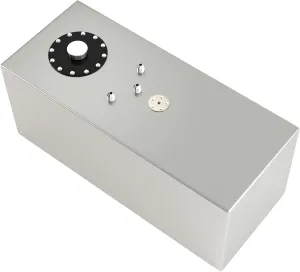 15 Gallon 60L Top-Feed Fuel Cell Gas Tank Can,Universal Aluminum Racing Street Drift Strip Fuel Tank with Level Sender and Removable Mount Cap,Silver