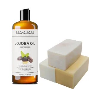 16 fl oz, Natural Jojoba Oil for Hair, Skin & Face, Cold Pressed Unrefined, Deeply Moisturizing Body Oil
