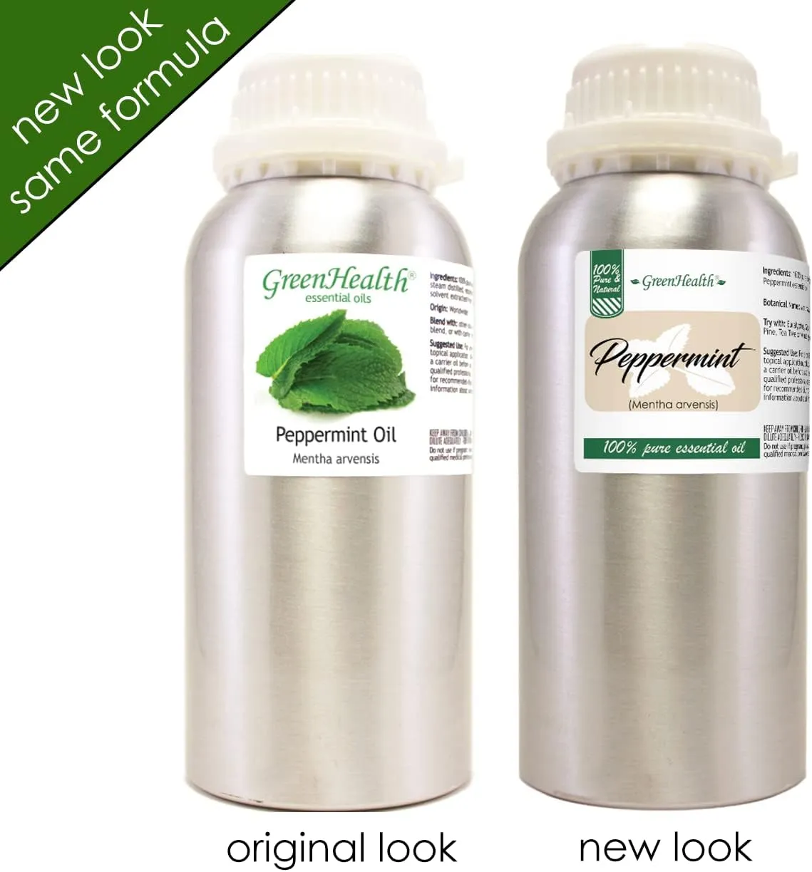 16 fl oz - Peppermint Essential Oil (100% Pure & Uncut), Aluminum Bottle - GreenHealth