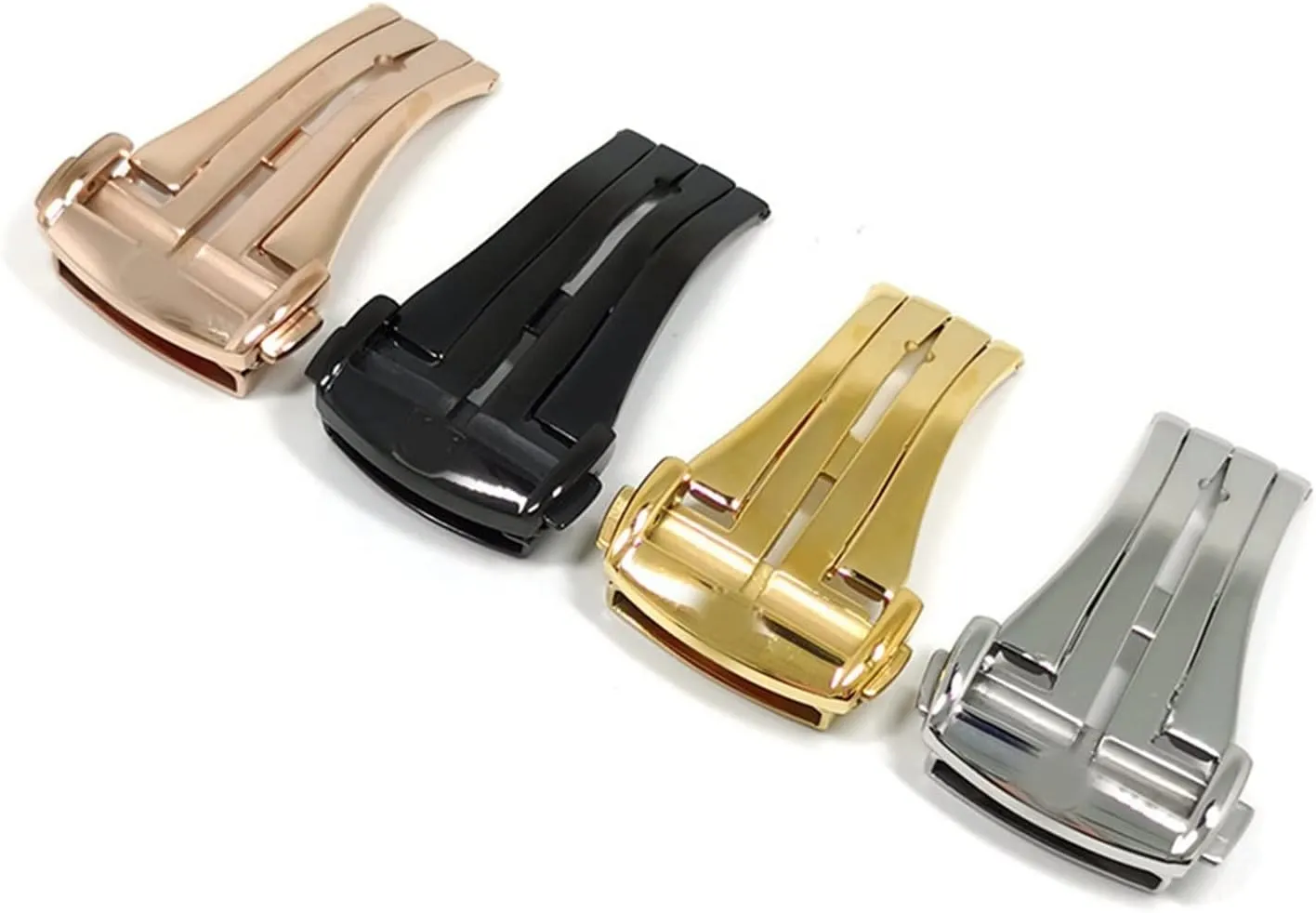 16 Mm 18 Mm 20 Mm Double Push Butterfly Buckle Folding Clasp High-end Quick Release Strap Accessories Compatible With Omega Compatible With Seamaster Table buckle