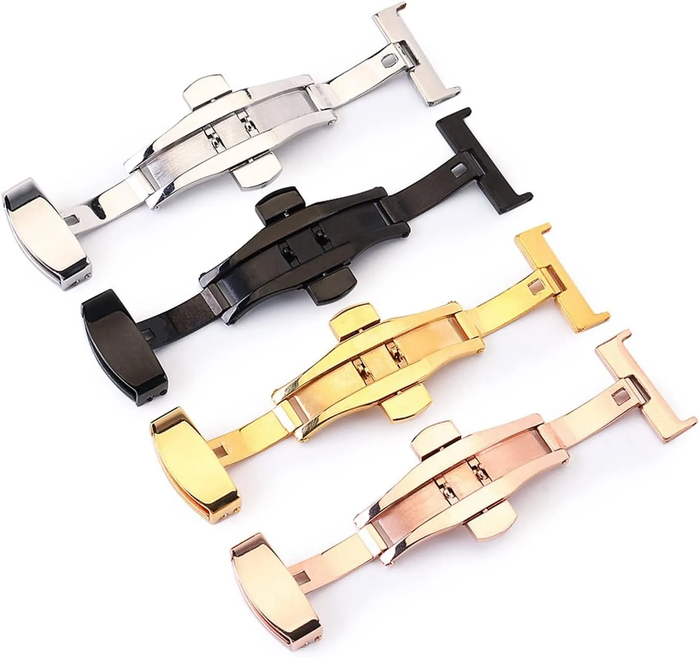 16 Mm 18 Mm 20 Mm Double Push Butterfly Buckle Folding Clasp High-end Quick Release Strap Accessories Compatible With Omega Compatible With Seamaster Table buckle