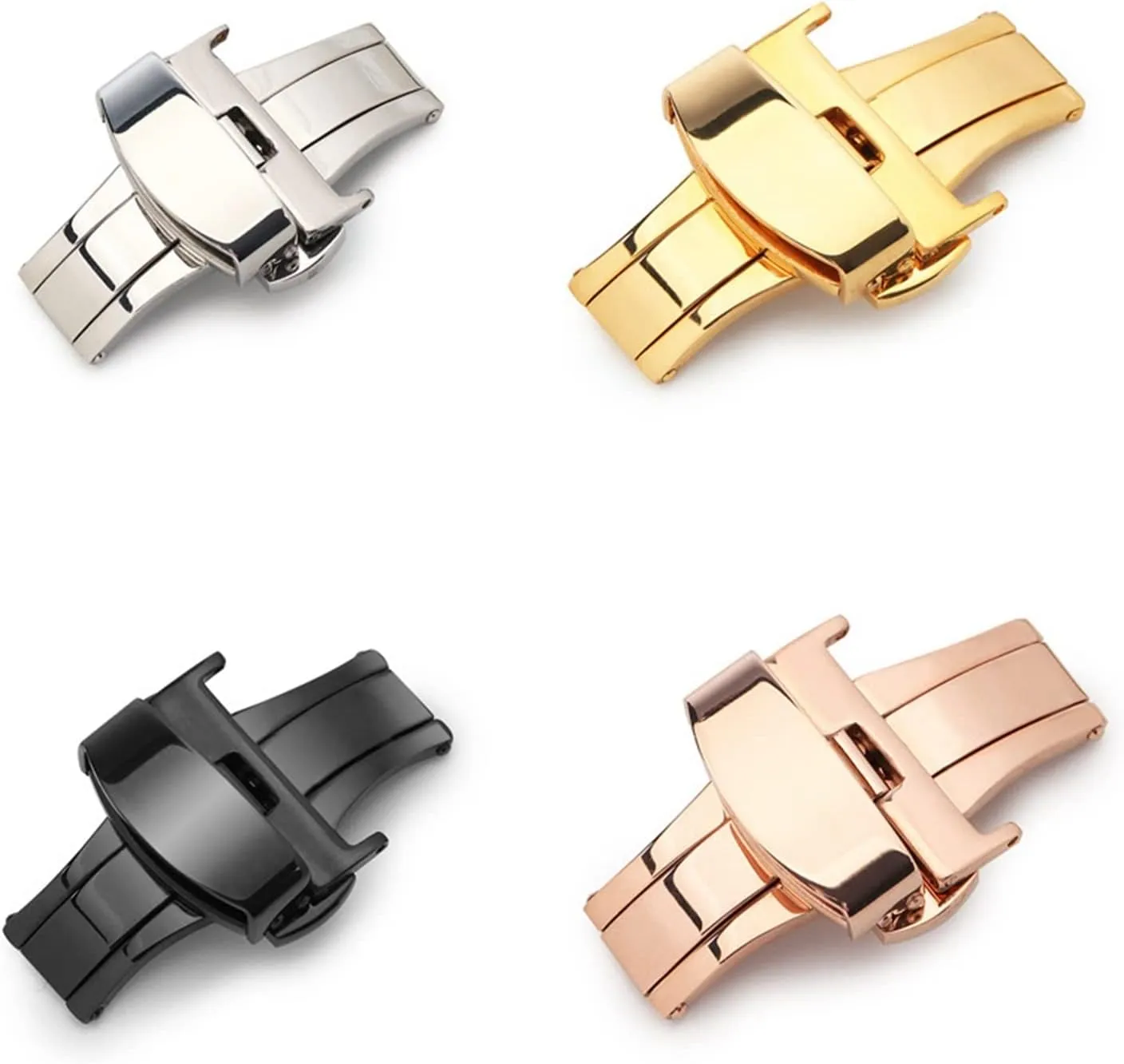 16 Mm 18 Mm 20 Mm Double Push Butterfly Buckle Folding Clasp High-end Quick Release Strap Accessories Compatible With Omega Compatible With Seamaster Table buckle