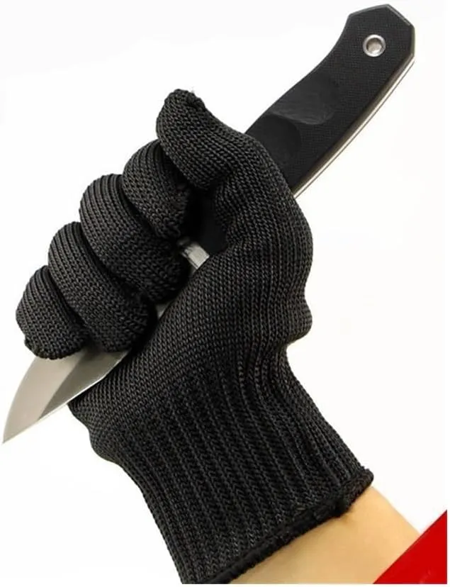 1Pair Anti-Cut Outdoor Hunting Fishing Cut Resistant Gloves Knife Anti-Cutting Hand Protect Metal Mesh Breathable Gloves