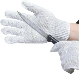 1Pair Anti-Cut Outdoor Hunting Fishing Cut Resistant Gloves Knife Anti-Cutting Hand Protect Metal Mesh Breathable Gloves