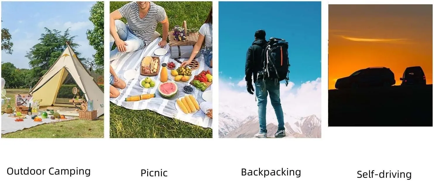 1SET Outdoor Camping Tableware Set Portable Self-driving Travel Stainless Steel Tableware(Black3A)