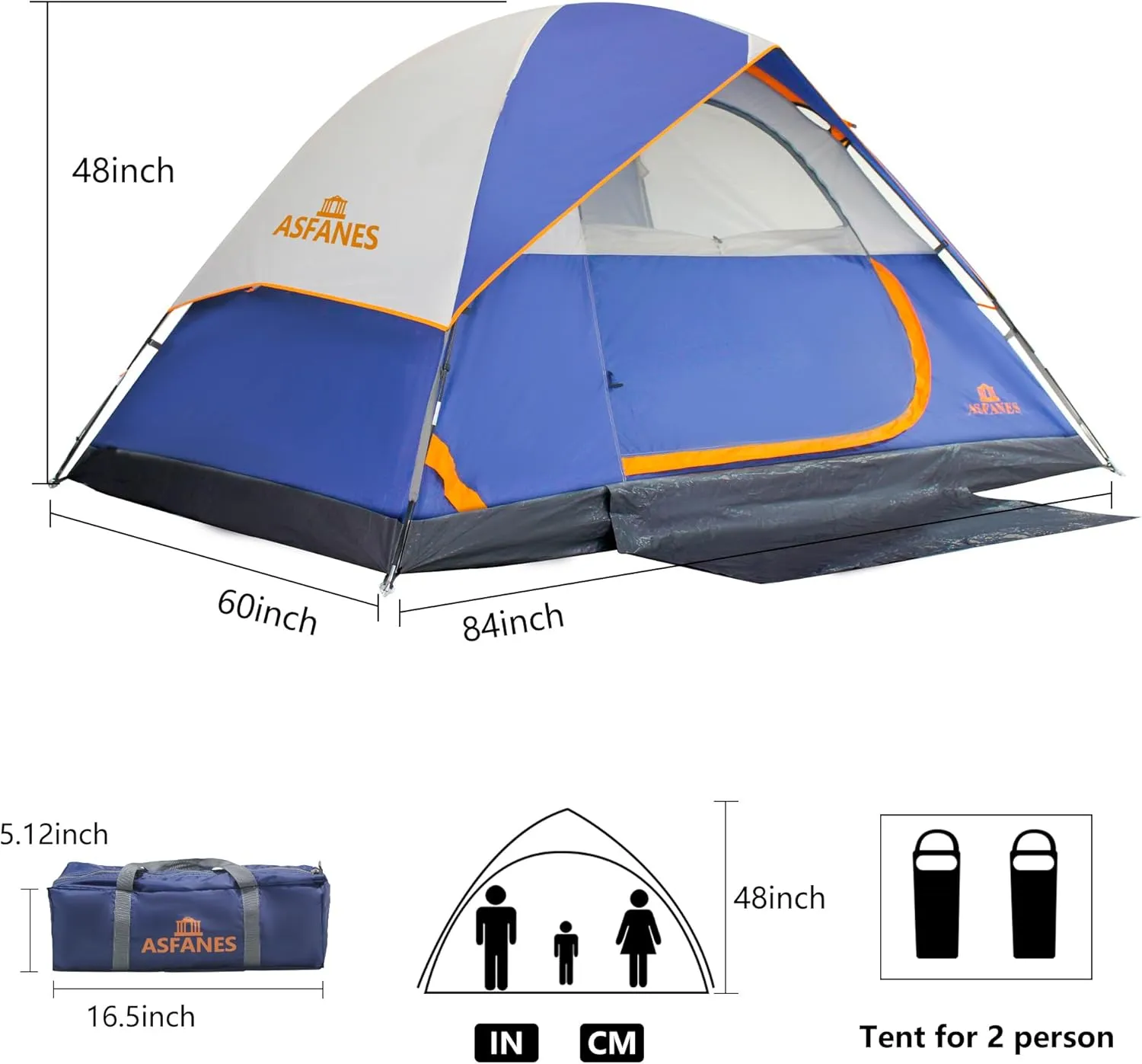 2-12 Person Tents for Camping Waterproof, Backpack Double Layer Tents, Perfect Picnics, Fishing and Backyard Camping