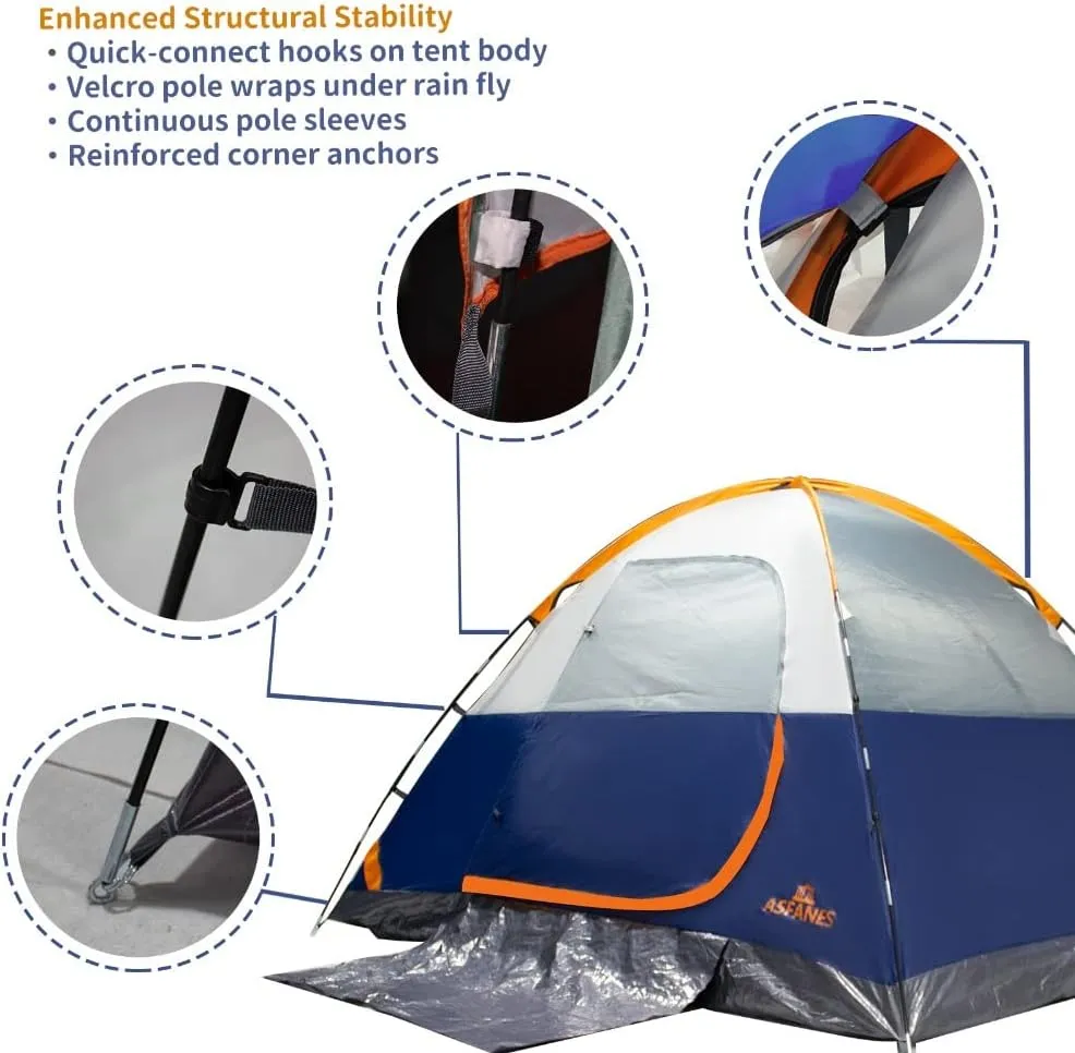 2-12 Person Tents for Camping Waterproof, Backpack Double Layer Tents, Perfect Picnics, Fishing and Backyard Camping