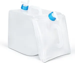 2 Pack Collapsible Water Container with Spigot, Foldable Cube Water Jugs Portable Water Storage for Outdoors Camping Hiking Disaster Preparedness & Survival Gear 1.4/2.6/4/5.3 Gallon