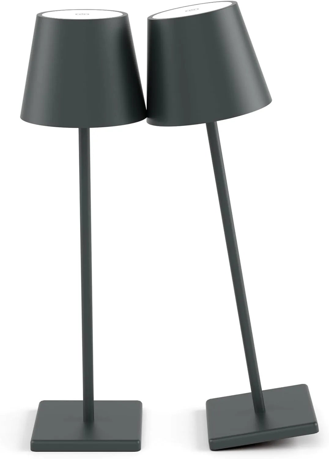 2 Packs LED Cordless Table Lamp, Rechargeable Battery Desk lamp 5500mAh Battery Operated Stepless Dimming Modern Portable Table Light for Restaurant/Table/Bedroom/Outdoor IP54 Waterproof (Anthracite)