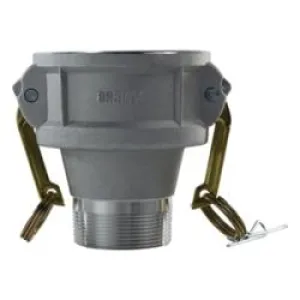 2 x 1 1/2 Aluminum Coupler x Male Iron Pipe - Type B