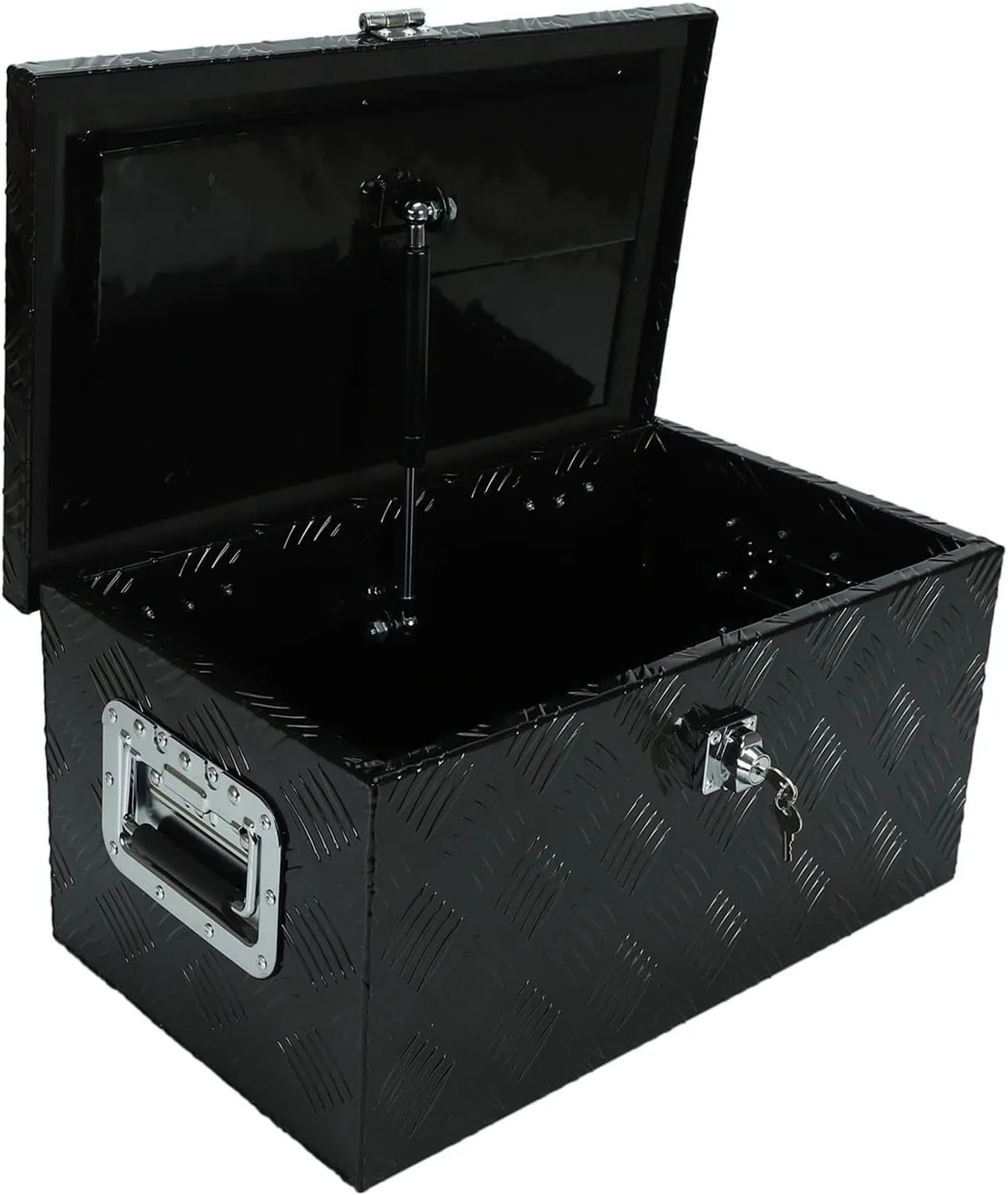 20 Inch Heavy Duty Aluminum Stripes Plated Tool Box Pick Up Truck Bed RV Trailer Toolbox Storage Organizer, Waterproof Underbody Tool Box Storage with Lock and Key (20"x12"x9.5")