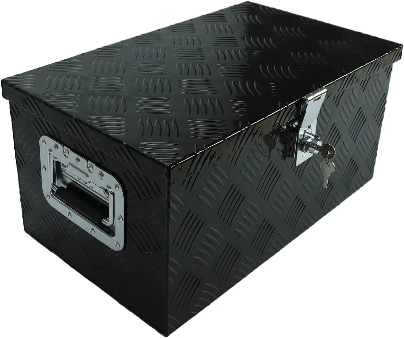 20 Inch Heavy Duty Aluminum Stripes Plated Tool Box Pick Up Truck Bed RV Trailer Toolbox Storage Organizer, Waterproof Underbody Tool Box Storage with Lock and Key (20"x12"x9.5")