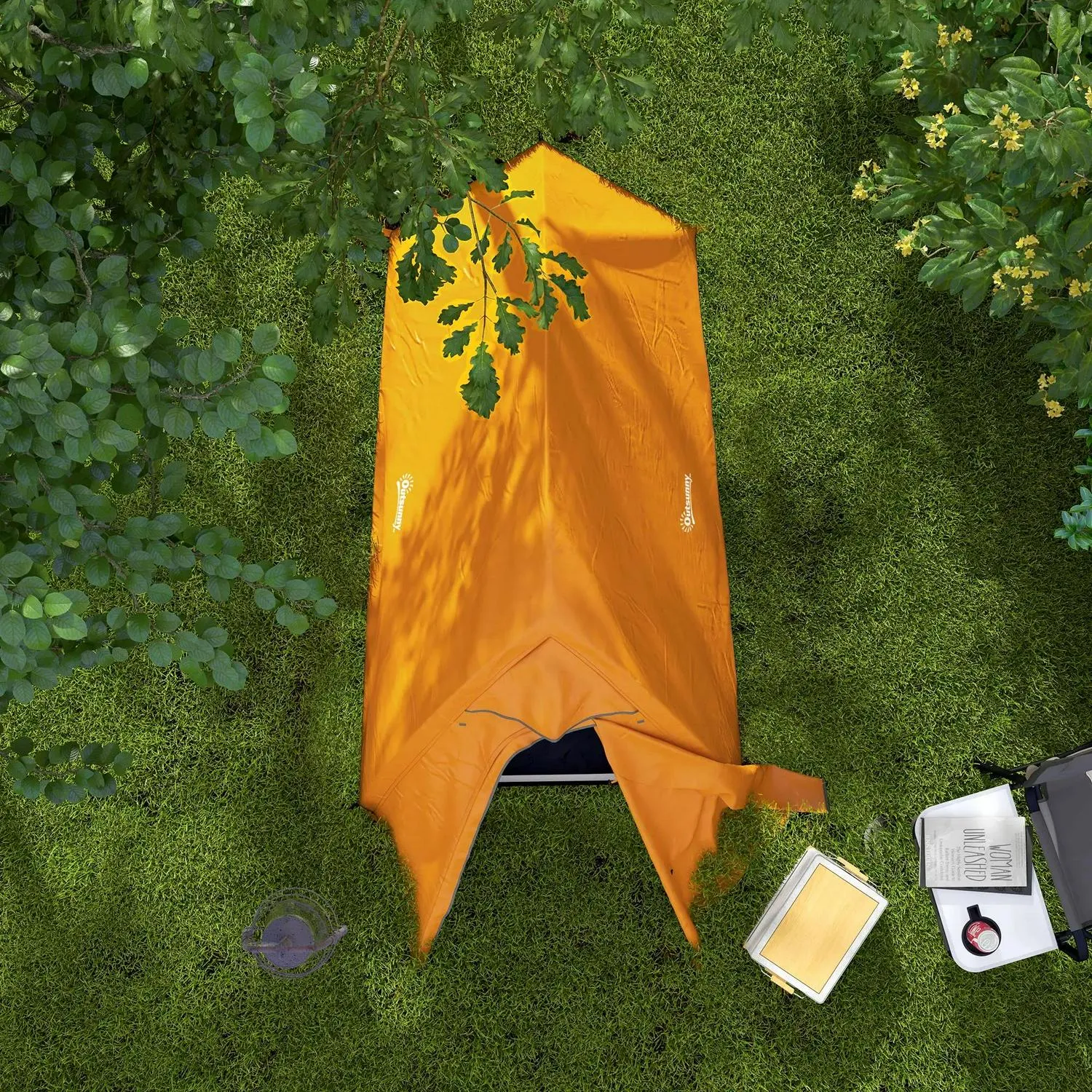 2000mm Smart-powered Camping Waterproof Exclusive offer Man With Bag, Carry Lightweight, Backpacking And Double 1-2 Orange Tent, Outsunny Layer