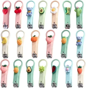 20Pcs Cartoon Nail Cutters, Nail Clippers Set Nail Trimmer Fingernail Clippers Stainless Steel Nail Clippers for Women and Men,Random Style Multi-Colored