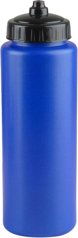 25-Pack, 32 oz Water Bottles, BPA Free Squeeze Bottle, Blue Water Bottle with Black Lid, Made in USA by Gary Plastic Packaging