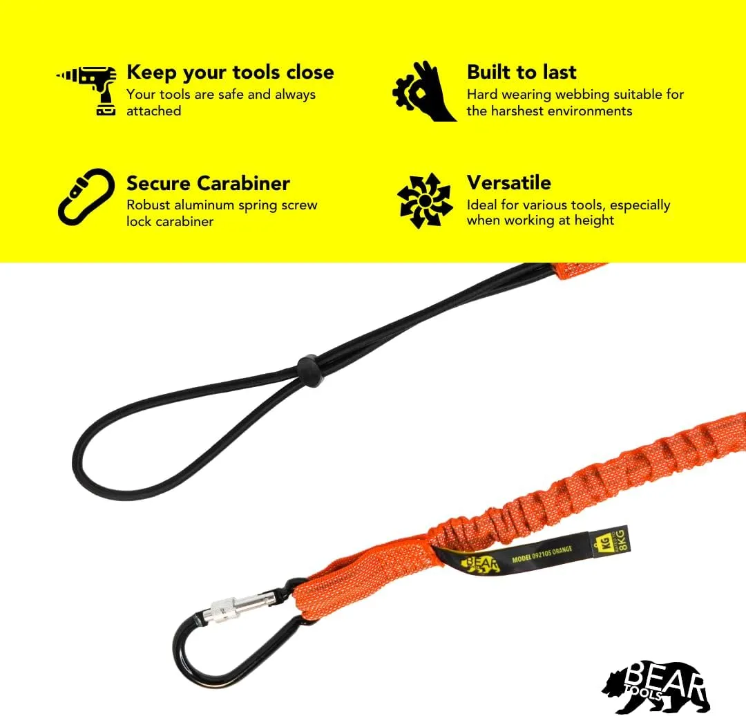 3 Foot Safety Tool Lanyard, Tough Scaffold Hard Hat Lanyard with Carabiner, Adjustable Loop End, Ultra-Durable, Premium Quality Materials Ideal for Scaffold, Tools, Construction 3PK Orange (0923OS)