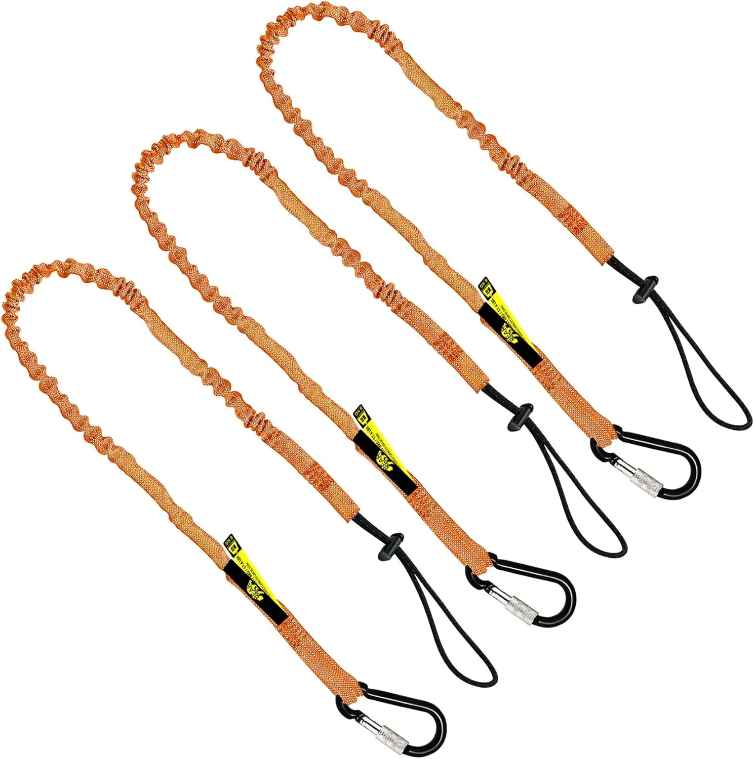 3 Foot Safety Tool Lanyard, Tough Scaffold Hard Hat Lanyard with Carabiner, Adjustable Loop End, Ultra-Durable, Premium Quality Materials Ideal for Scaffold, Tools, Construction 3PK Orange (0923OS)