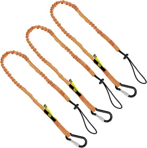 3 Foot Safety Tool Lanyard, Tough Scaffold Hard Hat Lanyard with Carabiner, Adjustable Loop End, Ultra-Durable, Premium Quality Materials Ideal for Scaffold, Tools, Construction 3PK Orange (0923OS)