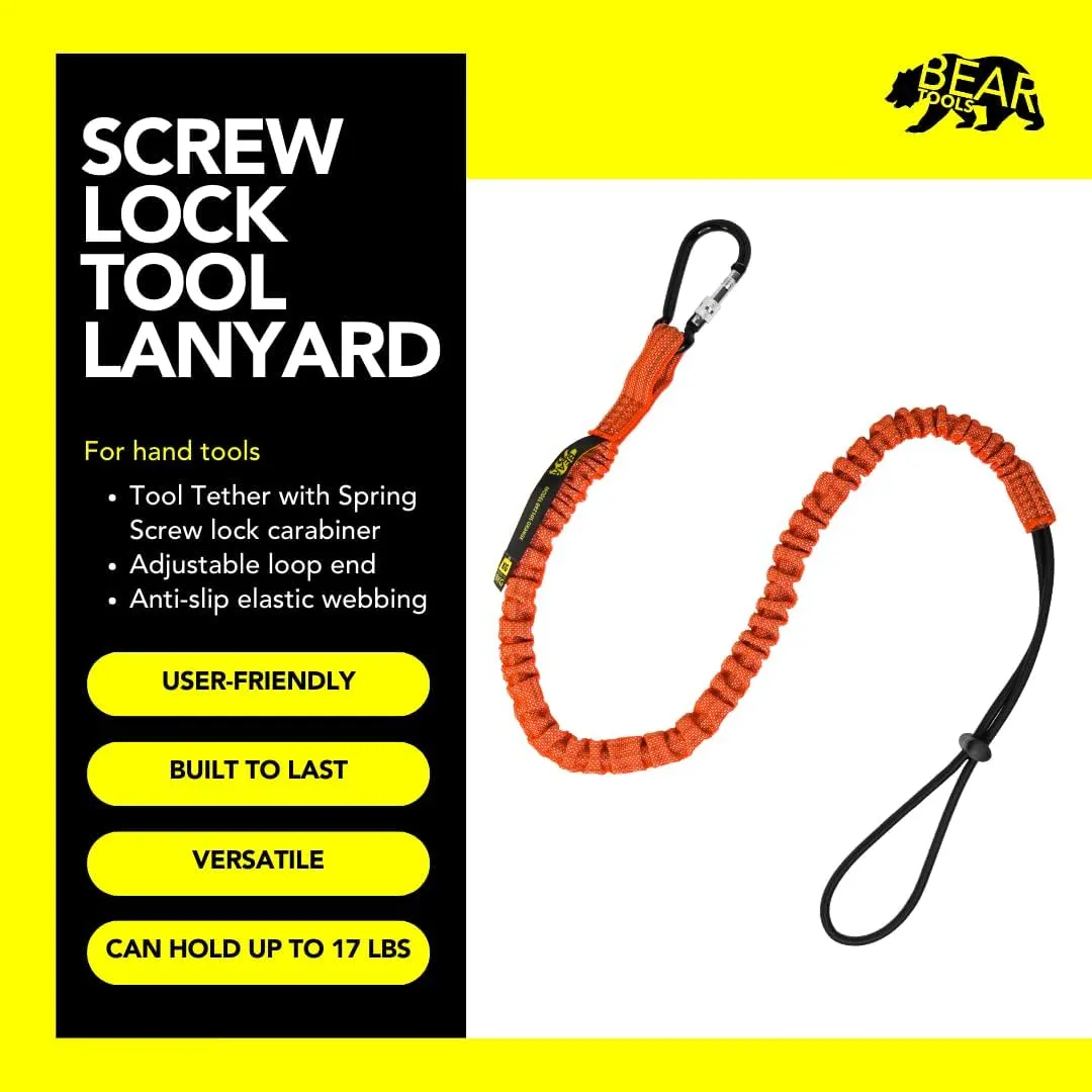 3 Foot Safety Tool Lanyard, Tough Scaffold Hard Hat Lanyard with Carabiner, Adjustable Loop End, Ultra-Durable, Premium Quality Materials Ideal for Scaffold, Tools, Construction 3PK Orange (0923OS)