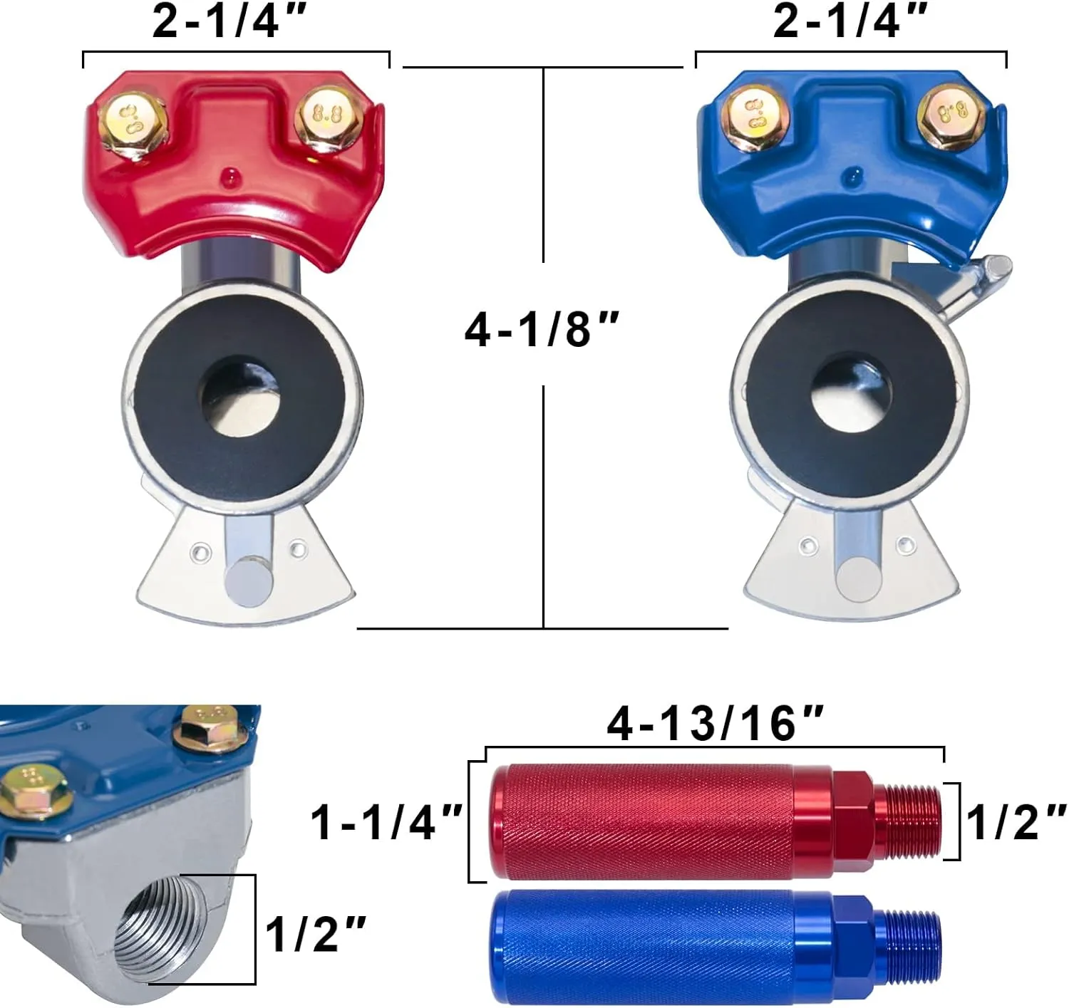 3 in 1 15 Ft Length Wrap Heavy Duty 7 Way Truck Tractor Trailer Rig Electric Cable Wrap Cord ABS & Air Line Hose Assembly with Aluminum Emergency Universal Glad Hands and Anodized Glad Handle
