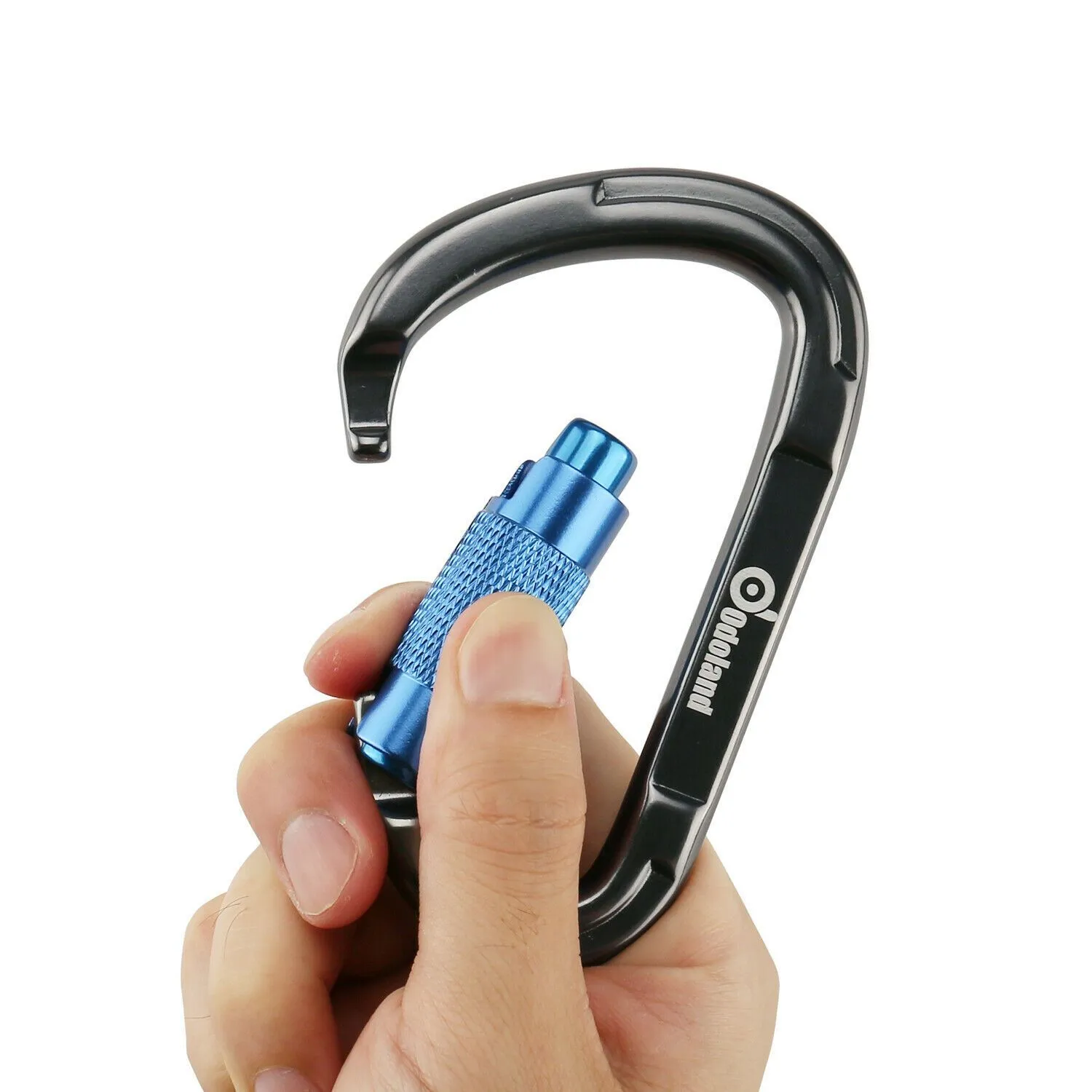 3-Pack: Auto Locking Rock Climbing Carabiner Clips Heavy Duty Caribeaners D-Shaped