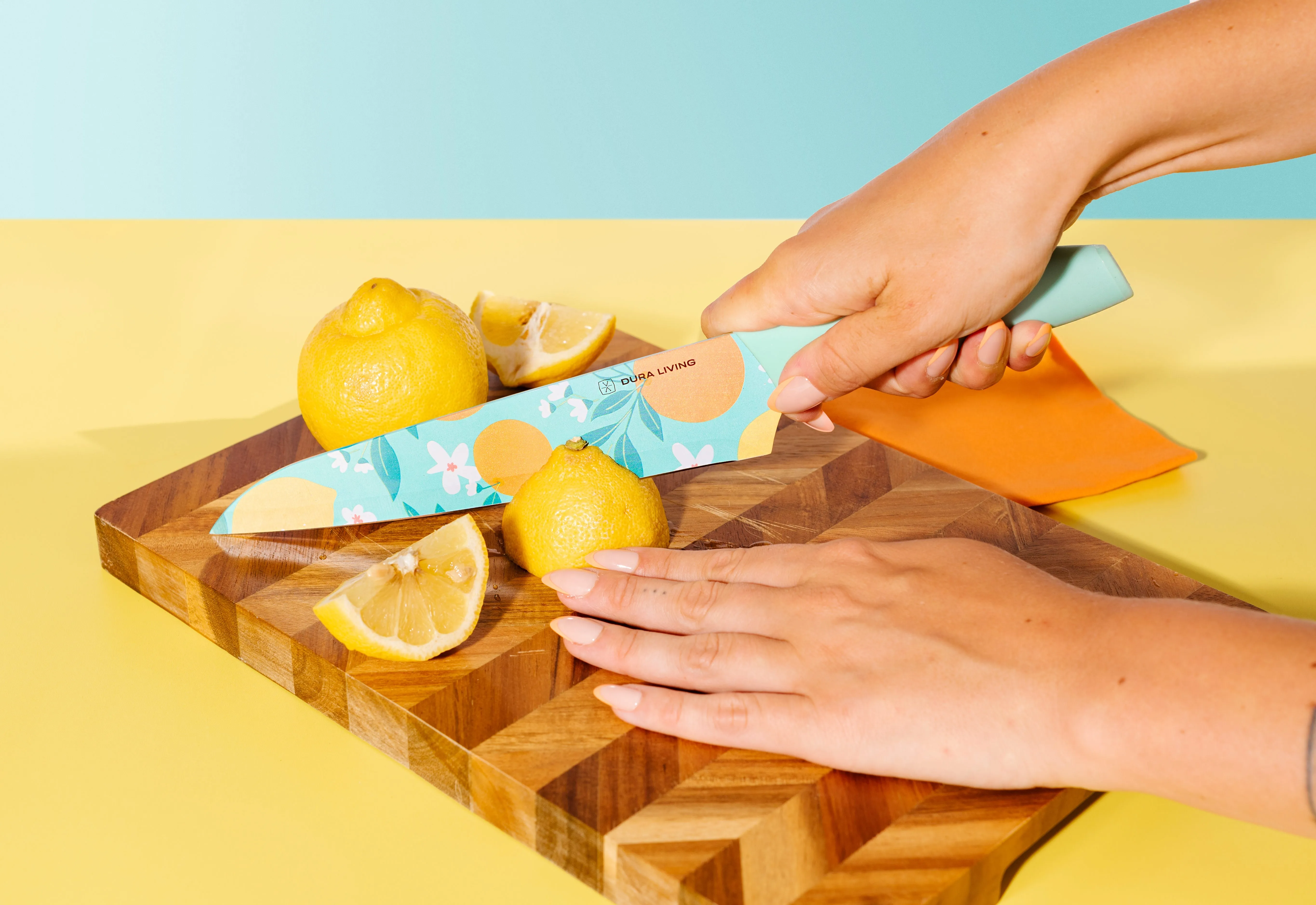 3-Piece Printed Kitchen Knife Set-Multi Color by Dura Living