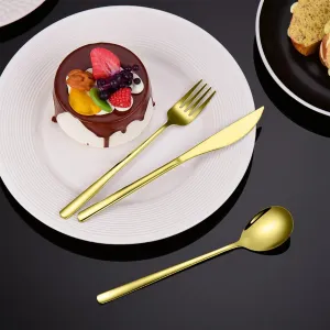 3 Piece Stainless Steel Cutlery Set, Silverware Set, Tableware, Dinnerware, Food-Grade Kitchen Tools Utensils Accessories, Include 1 Spoon, 1 Fork, 1 Knife, for Home, Restaurant