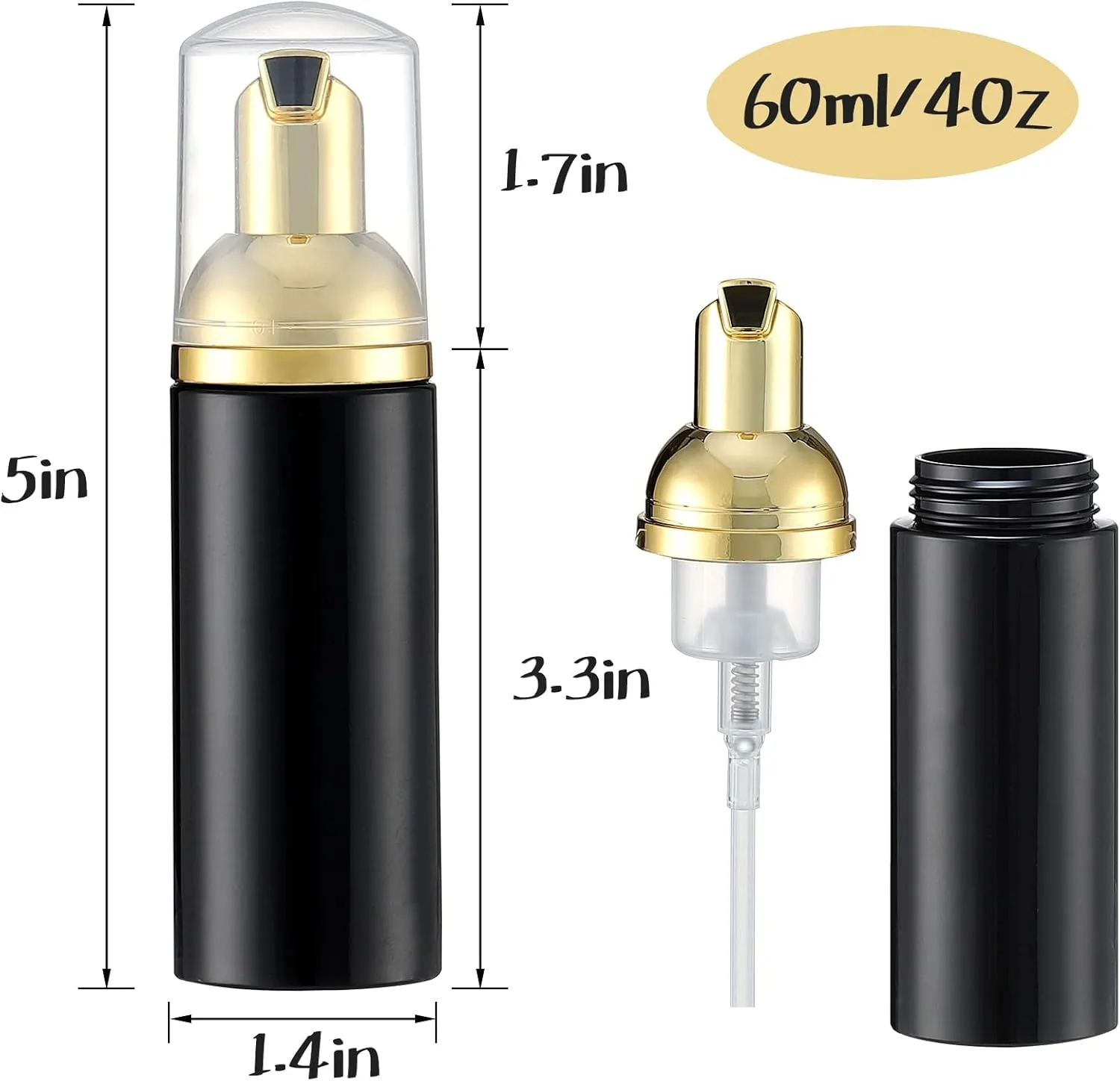 30 PCS 60ml/2oz BPA Free Empty Bottle Travel Soap Bottle, Small Spray Bottle Reusable Travel Spray Bottle Leakproof Foam Pump Bottle Easy To Carry Suitable For Shampoo Shower Gel Cosmetics
