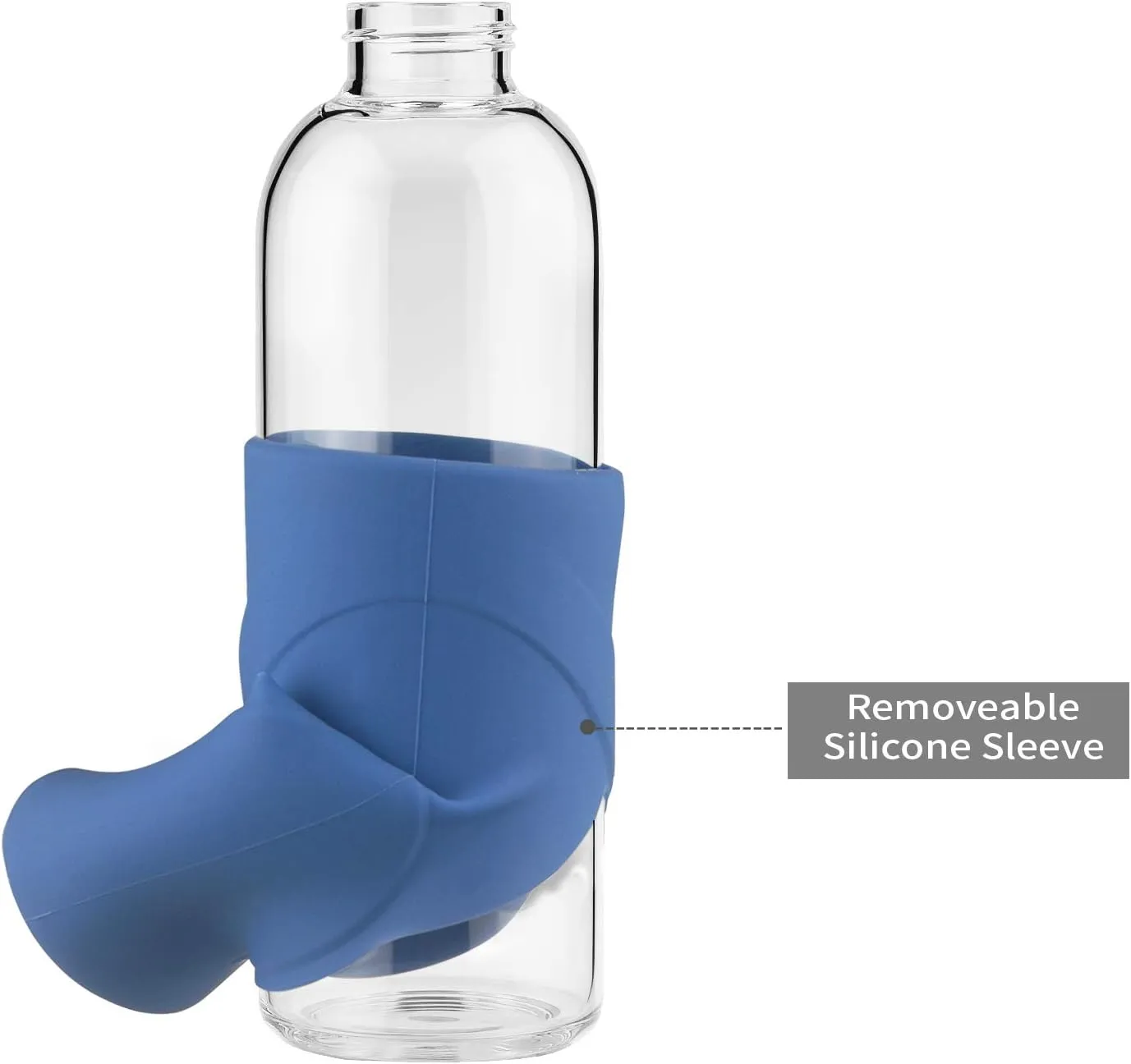 32 OZ Borosilicate Glass Water Bottle BPA Free Reusable Glass Drinking Bottle with Silicone Sleeve and Stainless Steel Lid