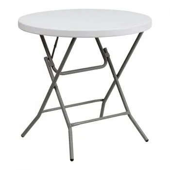 32'' ROUND GRANITE WHITE PLASTIC FOLDING TABLE [DAD-YCZ-80R-GW-GG]