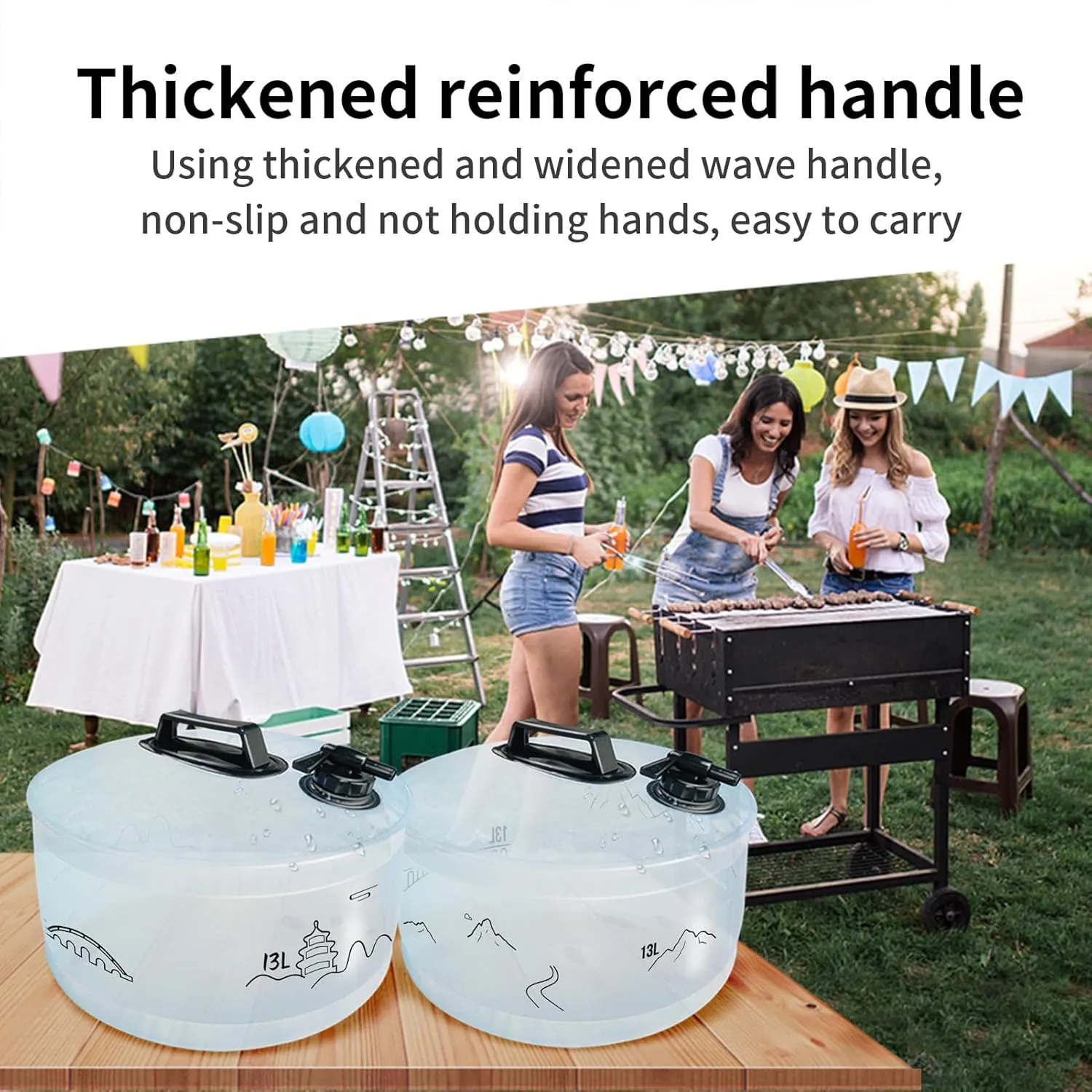 3.4/4 Gallon Collapsible Water Container, BPA Free Camping Water Storage Containers, Water Storage Jug with Spigot, Leakproof for Camping, Survival