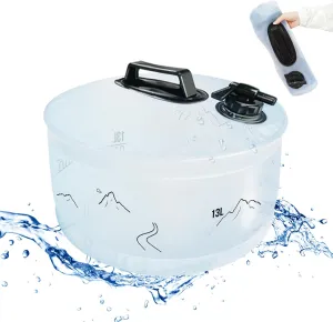 3.4/4 Gallon Collapsible Water Container, BPA Free Camping Water Storage Containers, Water Storage Jug with Spigot, Leakproof for Camping, Survival