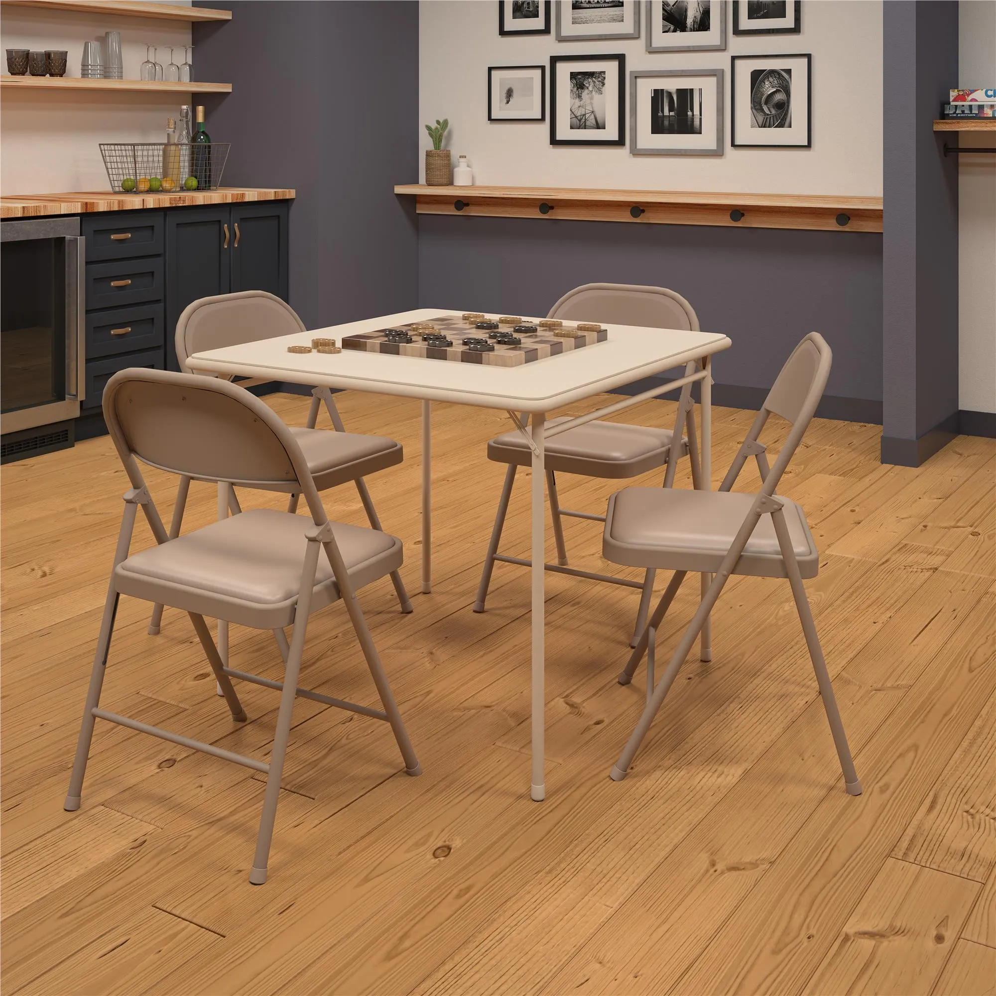 34" Vinyl Top Folding Table